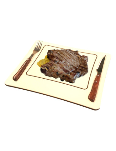 TABLA CARNE C/CUBIERTOS MADERA