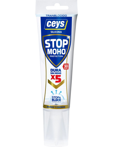 SILICONA TUBO JUNTAS BAÑO STOP MOHO BCO