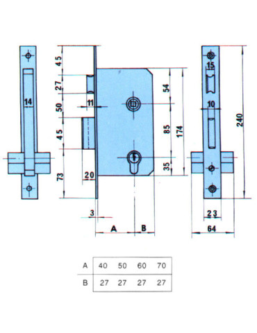 CERRADURA EMBUTIR HL