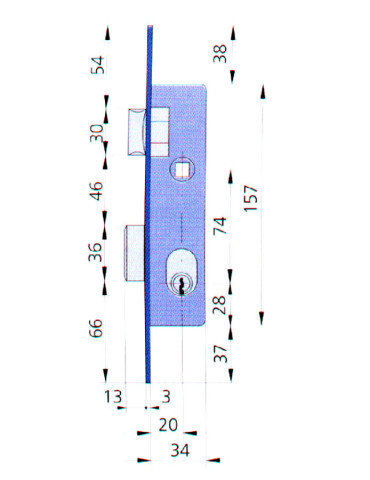 CERRADURA EMBUTIR MET HN/CN