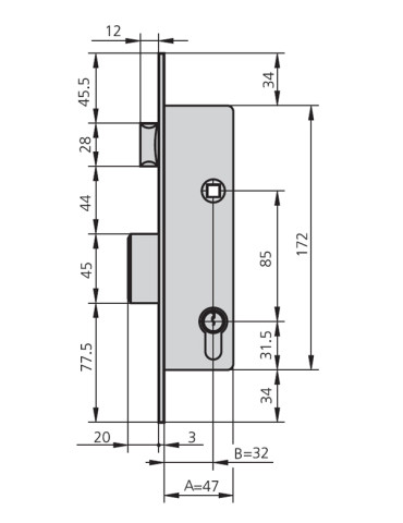 CERRADURA EMBUTIR MET HN
