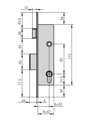 CERRADURA EMBUTIR MET HN
