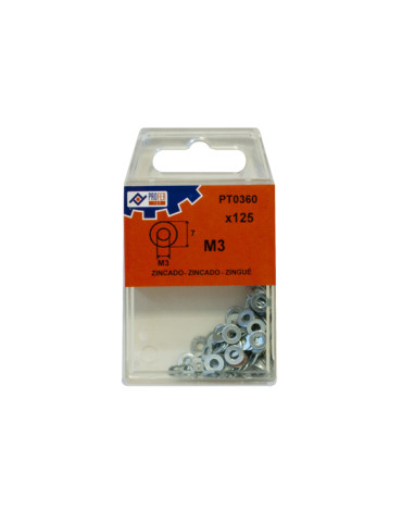 ARANDELA PLANA ZN C/125 PZS