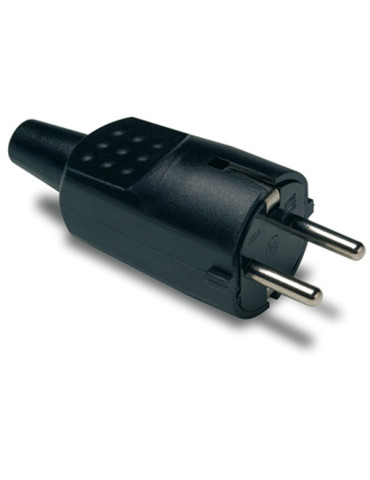 CLAVIJA 2P+T 16A PVC GOMA NEGRA IP20