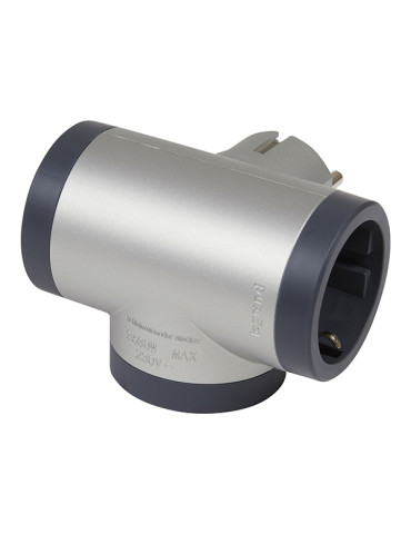 ADAPTADOR ESTÁNDAR 3X2P+T LATERAL ALUMINIO