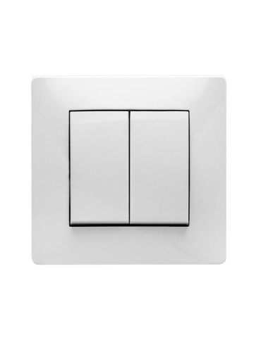 CONMUTADOR EMPOTRAR BLANCO DOBLE