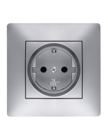 BASE ENCHUFE EMPOTRAR ALUMINIO