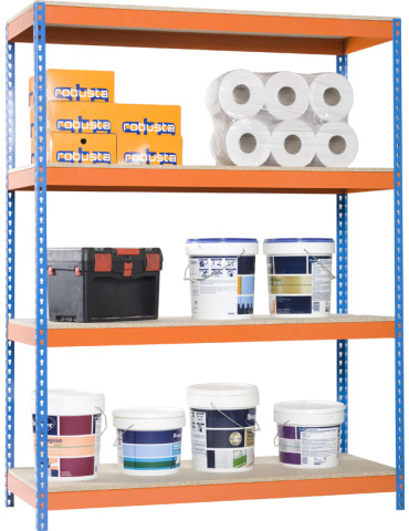 ESTANTERIA S/T 4B AZUL/NARANJA