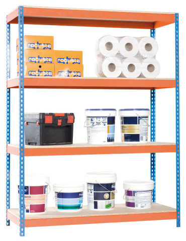 ESTANTERIA 4 ALTURA AZUL/NARANJA 400 KILOS