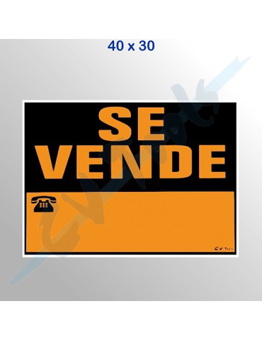 CARTEL PLASTIFICADO SE VENDE