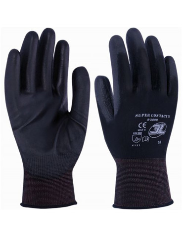 GUANTE NYLON NEGRO PU