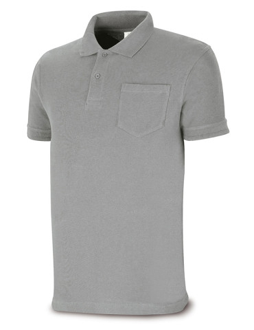 POLO C/BOLSILLO M/CORTA GRIS