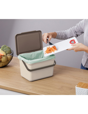 CUBO BASURA ORGANICO SMART MARRON