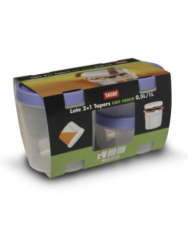 HERMETICO C/ROSCA LOTE 2+1AZUL