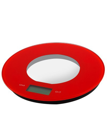 BALANZA COCINA ELECT REDONDA ROJA