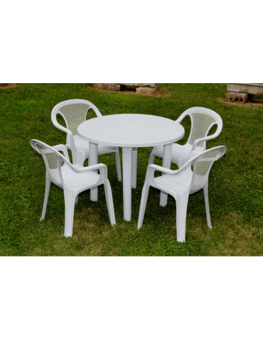 MESA JARDIN REDONDA BLANCA
