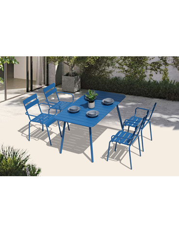 MESA ACERO AZUL LIBIA