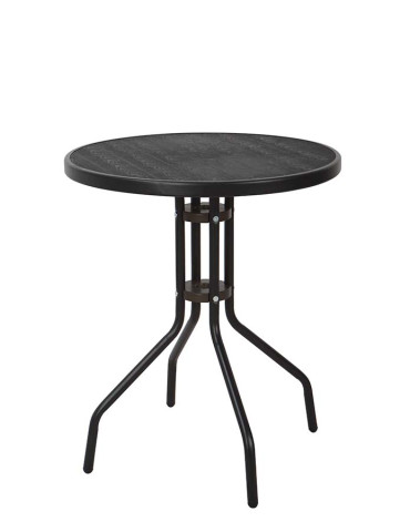 MESA ACERO REDONDA NEGR ZEUS 60X70CM