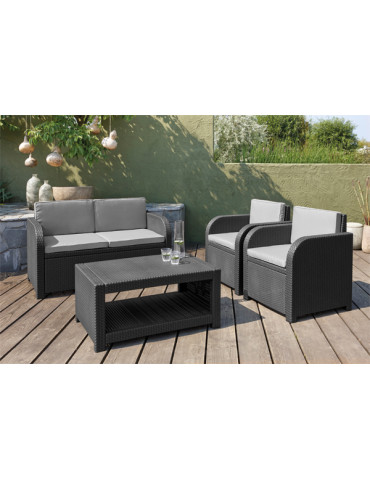 CONJUNTO RATTAN MODENA 4P GRAFITO