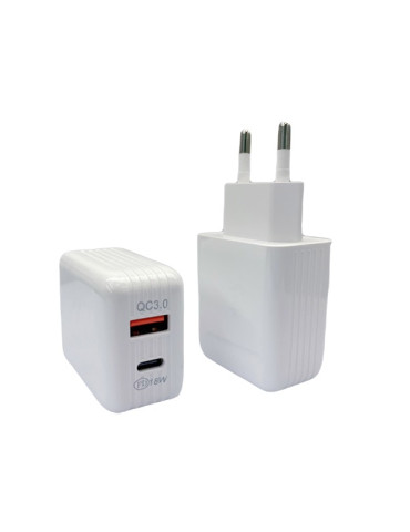 CARGADOR RED USB-A QC + USB-C PD