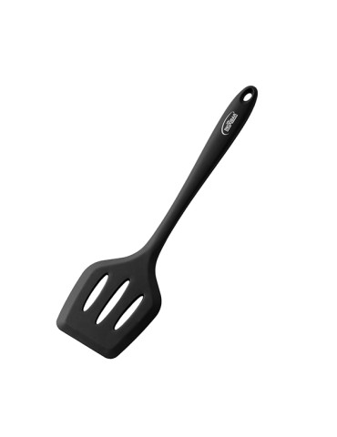 ESPATULA RANURADA COCINA SILICONA NEGRA