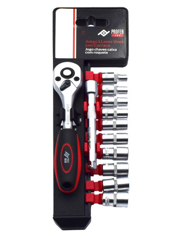 LLAVE VASO JGO 12 PZ +CARRACA