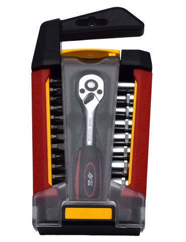 LLAVE VASO JGO 33 PZ +CARRACA