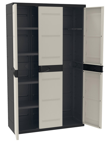 ARMARIO RESINA 3 PUERTAS 4 BAL NGR