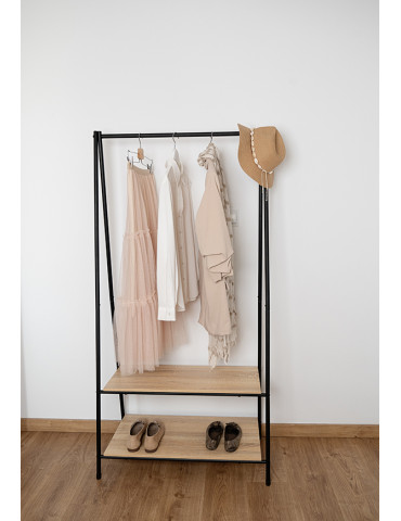 PERCHERO C/BALD NEGRO MELAMINA MOA