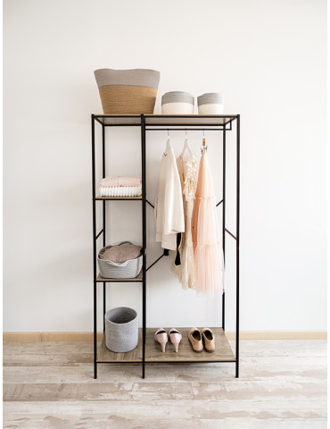 PERCHERO C/EST NEGRO MELAMINA MOA