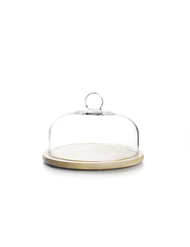 QUESERA MADERA T/CRISTAL