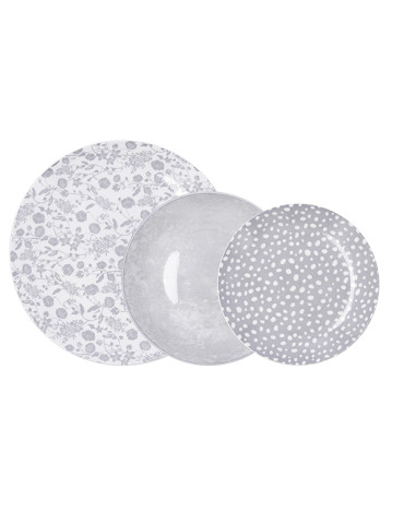 VAJILLA PORCELANA AQUILEA GRIS