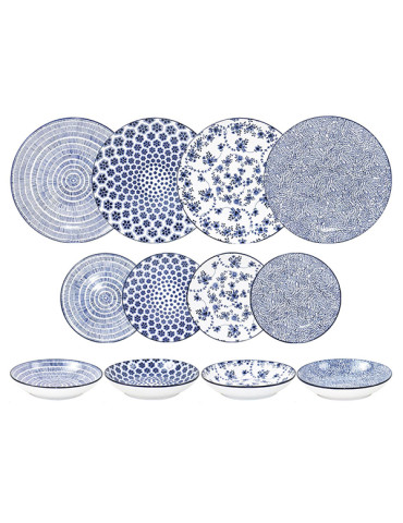 VAJILLA PORCELANA ARMONIA AZUL