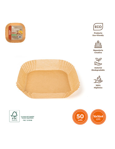 MOLDE PAPEL SILICON CUADR AIRFRYER 50U.