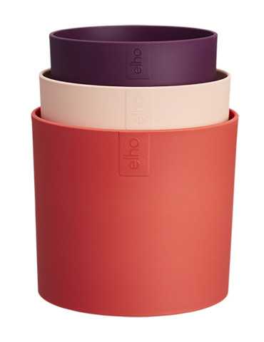 SET 3 MACETEROS ROJO/ROSADO/VIOLETA