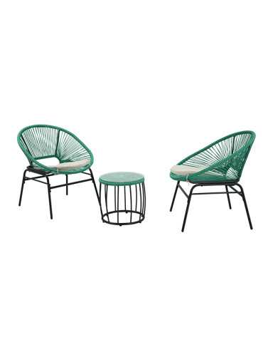 CONJUNTO ACERO/PE RATAN EOLO