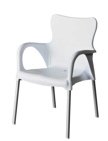 SILLON RESINA BLANCO/ALUMINIO