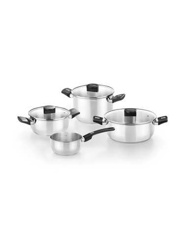 BATERIA COCINA INOX ELITE TAPA CRISTAL