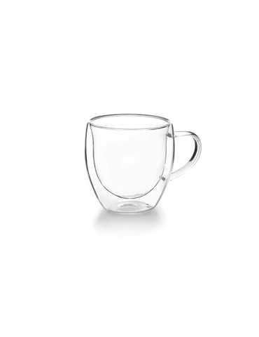 TAZA CAFE VIDRIO DOBLE PARED PACK 2