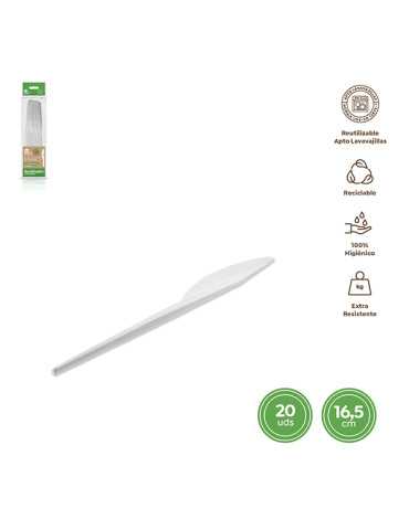 CUCHILLO BASICO PS REUT. BLANCA B/20