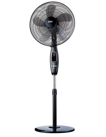 VENTILADOR PIE C/MANDO NEGRO 60W