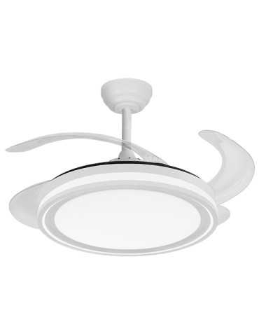 VENTILADOR TECHO C/LUZ 4 ASP RETRACTIL BLANCO