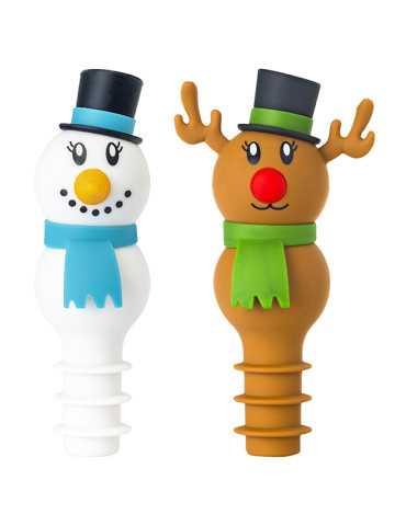 TAPON BOTELLA SNOWMAN-RUDOLPH JGO 2