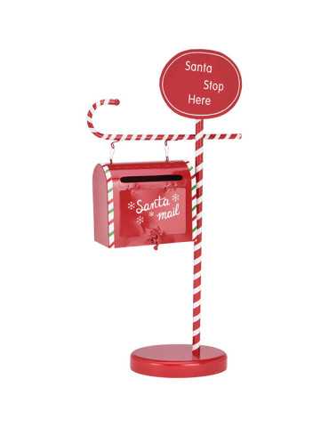 BUZON DECORATIVO NAVIDAD METAL ROJO