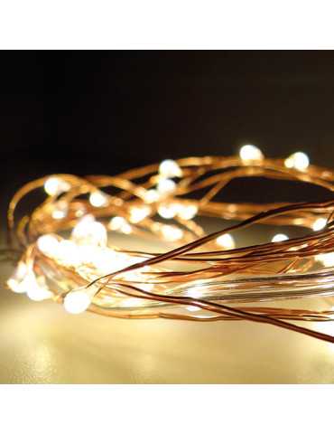 GUIRNALDA A PILA FIJA 40 LEDS LUZ BLANCA CALIDA