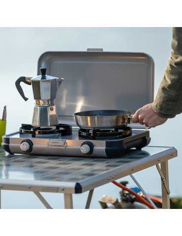 COCINA GAS 2 FUEGOS C/TAPA CAMPING KITCHEN 2