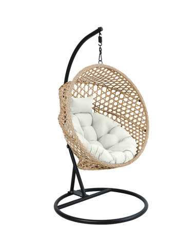 SILLON COLGANTE PLEG NATURAL C/COJIN BEIGE