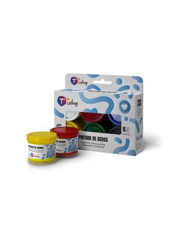 PINTURA DEDOS SET-6 COLORES SURT