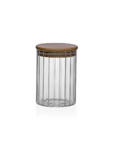 BOTE ALMACENAMIENTO BOROSILICATO TAPA BAMBU