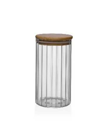 BOTE ALMACENAMIENTO BOROSILICATO TAPA BAMBU